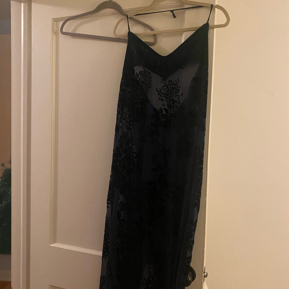 Free people halter velvet slip maxi dress